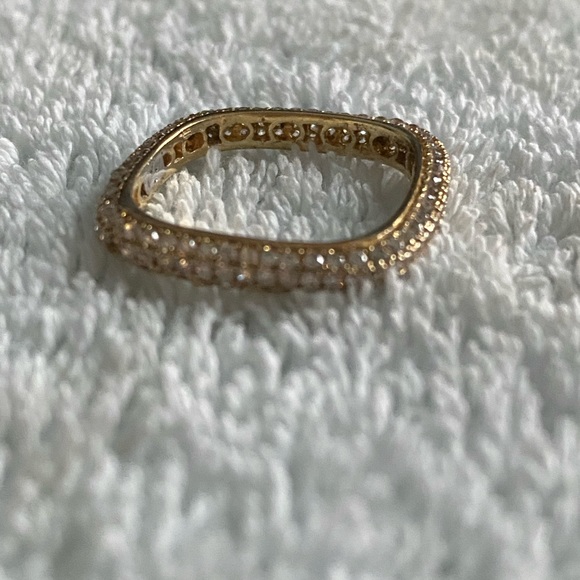 SUZY LEVIANE 14K Yellow Gold Plated Sterling Silver Square Stackable Eternity - Picture 4 of 15